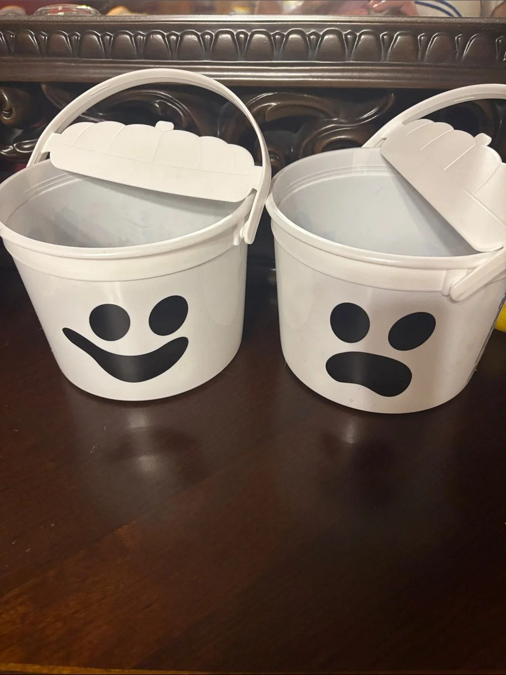 McDonald White Ghost Treat Bucket - Halloween Party Pail set of two